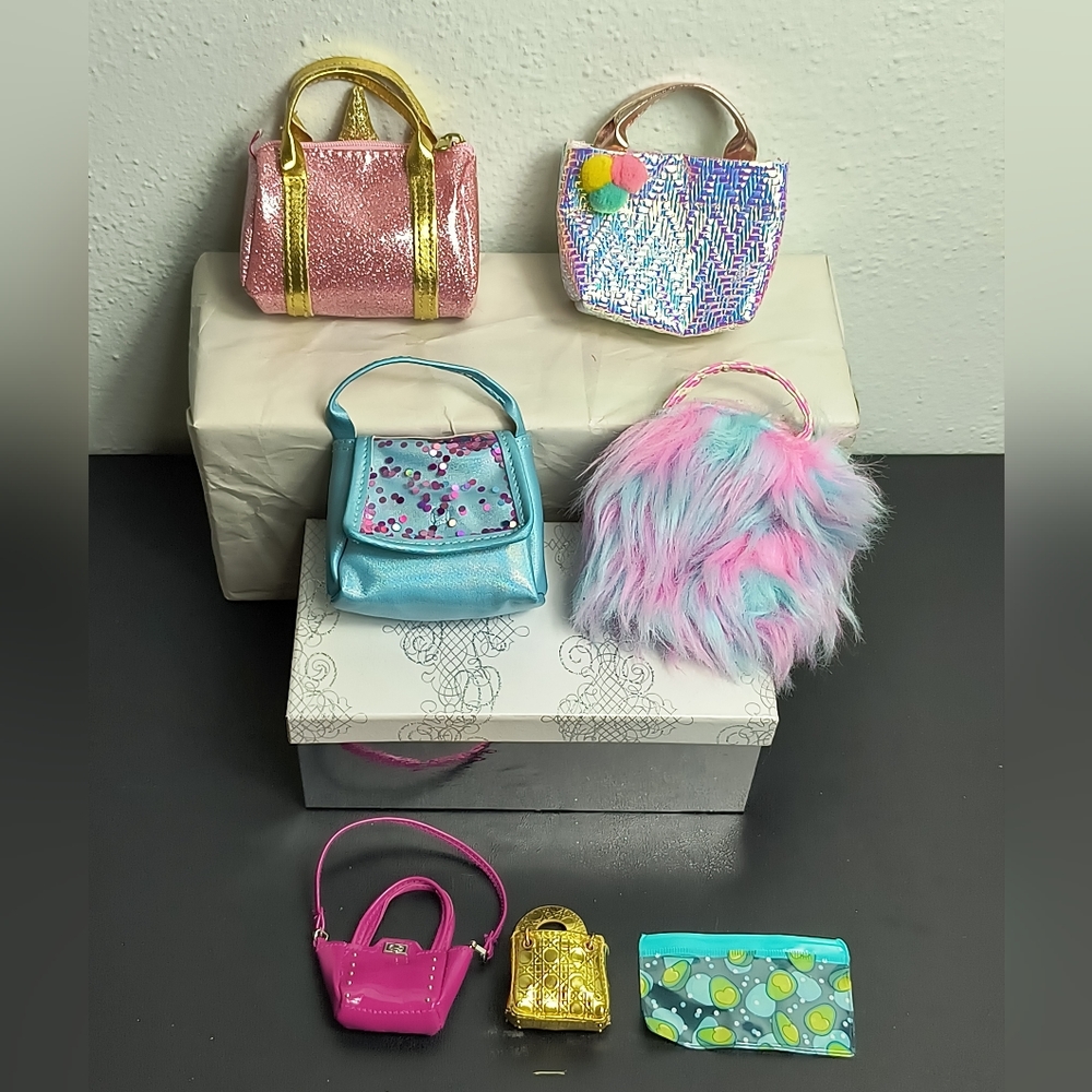 Dolls Accessories Purse Bundle Of 7 Pcs